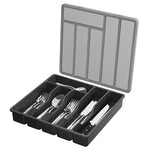 HASTHIP® Silverware Organizer with Lid 6-Compartment Design Dust Proof Utensil Storage Tray for Drawer and Countertop Drawer Organizer Universal Cutlery Organizer for Spoons, Forks, Table Cutters
