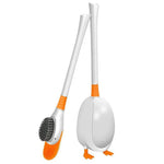 HASTHIP Diving Duck Toilet Brush for Bathroom Cleaning with 360° Flexible Silicone Head | Wall Mounted Drip Slot Holder