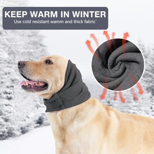 HASTHIP® Dog Ear Muffs, Breathable Pet Headgear, Outdoor Dust Dog Hoodie Head Cover, Four Season Universal Dog Ear Protection Cover Dog Hat Headgear Soothing Ear Protector Muff (Head Circle: 35-48cm)