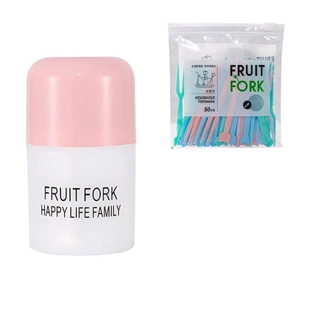 HASTHIP® 100 PCS Mini Plastic Fruit Fork with Box - Cut Food Picks for Cake Dessert Fruit Platter - Food Picks Kids
