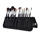 HASTHIP® Makeup Brush Holder Bag Portable Travel Makeup Brush Organizer,Foldable Zipper Case,Cosmetic Storage Pouch with 29 Elastic Pockets for Face Eye Foundation Powder Blush Brushes