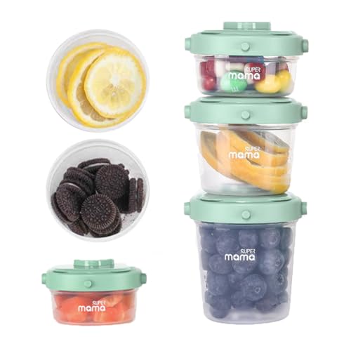 HASTHIP® Baby Food Storage Container with Lids 3 Sizes Kitchen Food Containers Food Grade BPA Free PP Food Containers Leakproof Baby Food Containers Freezer & Microwave Oven Safe, 60ml/120ml/200ml