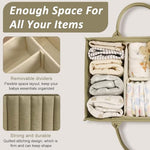 HASTHIP® BabyCaddy Baby Diaper Caddy Organizer, Portable Nursery Storage Basket with 3 Compartments, Soft Felt Handbag, Large Capacity Diaper Bag for Baby Essentials, Travel & Home Nursery Organizer,