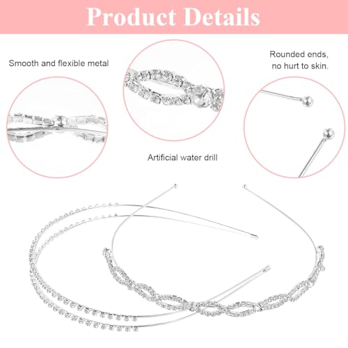 HASTHIP® SANNIDHI 4Pcs Diademas Metálicas Onduladas para Mujeres y Hombres, Diadema Primavera Negra con Diseño Geométrico, Antideslizante, Ligera, Accesorios elegantes para Cabello Liso, Ondulado o