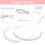 HASTHIP® SANNIDHI 4Pcs Diademas Metálicas Onduladas para Mujeres y Hombres, Diadema Primavera Negra con Diseño Geométrico, Antideslizante, Ligera, Accesorios elegantes para Cabello Liso, Ondulado o