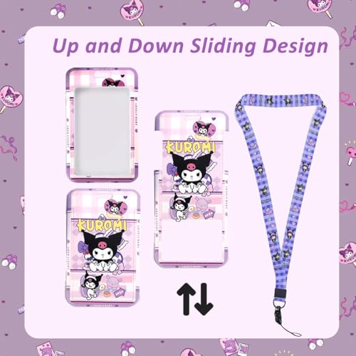 HASTHIP® 146PCS Kawaii Kuromi School Supplies Set Stationeries with Notebook Pencil Pouch Click Pens Card Holder Book Markers 50Pcs Stickers Note Girls Gift