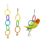 HASTHIP® 2 Pack Natural Wood Parrot Swing Toys, Hanging Chewing Climbing Ladder for Parakeet, Conure, Cockatiel, Budgerigar, Lovebird, Finch, Small & Medium Birds - Rainbow Bird Cage