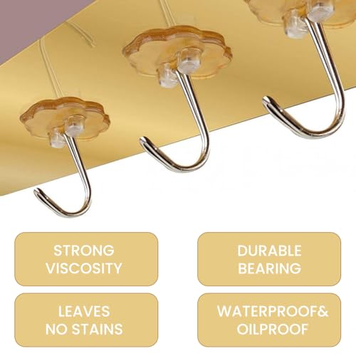 HASTHIP® ZIBUYU 6-in-1 Self-Adhesive Wall Hook Rack, No-Drill Sticky Hanger Strip for Bathroom, Kitchen, Wardrobe – Peel and Stick Metal PVC Organizer for Hanging Towels, Keys, Utensils