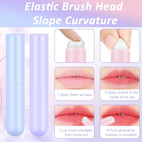 HASTHIP® 3pcs Lip Applicator Silicone Lip Applicator Lip Balm Brush, Reusable Silicone Brush for Lipstick, Versatile Silicone Lip Brush for Lip Balm, Lip Gloss, Lip Stick, Concealer and Nail Art