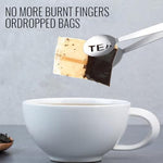 HASTHIP® Tea Bag Tongs 4.72" Stainless Steel Tea Infuser Tongs,Fine Mesh Strainer for Loose Leaf,Bags Herbs Spices Stylish Cutout Utility for Kitchen Ice Cubes Ingredients Gold & Silver