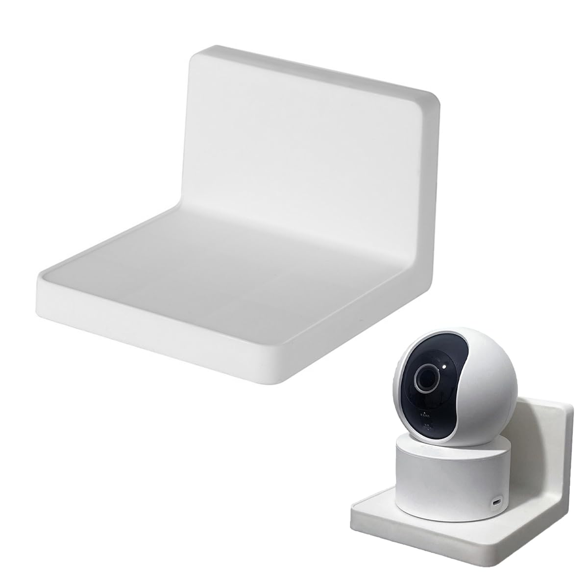 HASTHIP Wall Mount Camera Shelf for Security Cameras with Self Adhesive 2PCS White | No Drill Floating Design