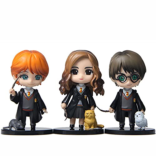 HASTHIP® Harry Potter Character with pet 3 pc /1 Set Action Figures Toys Collectible showpiece Perfect for Gifting,showpiece, Home Decor (Height- 10 cm) (Harry Potter Edition)
