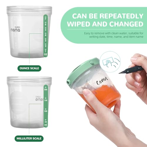 HASTHIP® Baby Food Storage Container with Lids 3 Sizes Kitchen Food Containers Food Grade BPA Free PP Food Containers Leakproof Baby Food Containers Freezer & Microwave Oven Safe, 60ml/120ml/200ml
