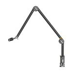 HASTHIP® Brazo de Micrófono 360° Ajustable sin Muelle,Brazo de Micrófono Ligero Aleación Aluminio con Empuñadura Silicona Antideslizante,Roscas Montaje 1/4'' & 3/8'' y Zapata Fría par