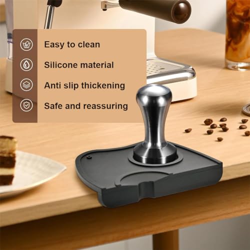 HASTHIP® Silicone Coffee Tamper Mat for Espresso Non-Slip Mat Countertop Protective Pad for Barista & Coffee Accessories, 17.5x12.5x0.6cm