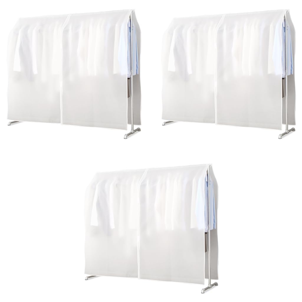 HASTHIP Clothes Rack Cover for Dustproof Wardrobe Protection 150x120cm with PEVA Material | 3 PCS