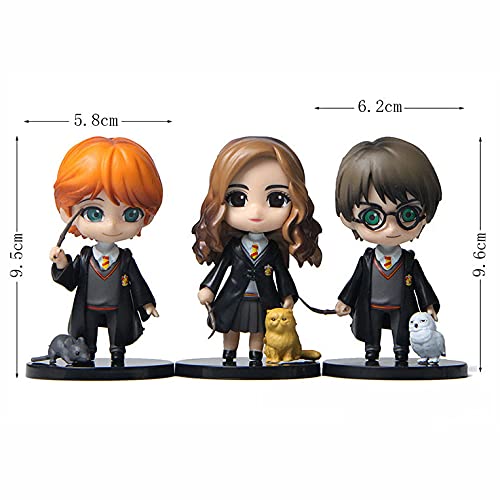 HASTHIP® Harry Potter Character with pet 3 pc /1 Set Action Figures Toys Collectible showpiece Perfect for Gifting,showpiece, Home Decor (Height- 10 cm) (Harry Potter Edition)