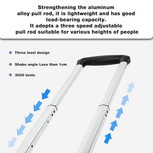 HASTHIP® Folding Utility Trolley Luggage Trolley with Retractable Pull Handle 4-Caster Mobile Aluminum Alloy Trolley Shopping Trolley Multifunctional Dolly Hand Truck