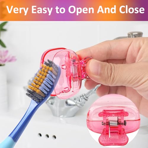 HASTHIP® 4 Pack Toothbrush Head Cover Caps – Travel Toothbrush Protector,Universal Hygiene Dustproof Clip for Manual & Electric,Protective Case for Home Camping Kids