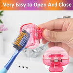 HASTHIP® 4 Pack Toothbrush Head Cover Caps – Travel Toothbrush Protector,Universal Hygiene Dustproof Clip for Manual & Electric,Protective Case for Home Camping Kids