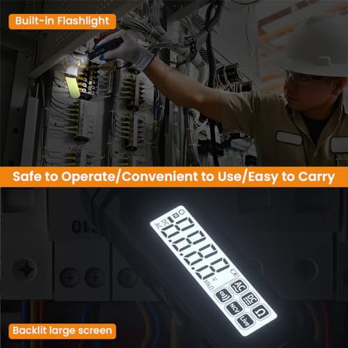 HASTHIP® Digital Multimeter Non Contact Voltage Tester Meter Digital 4000 Count AC/DC Voltage Tester, Current Meter, Non-Contact Voltmeter Sensor, Live Wire Detection, Resistance(Battery NOT INCLUDED)