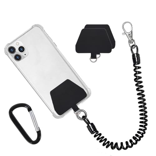 HASTHIP® Phone Lanyard Tether with Patch Universal Stretchy Straps and Phone Case Anchor for Anti-Drop Outdoor Skiing Hiking Cycling Climbing Compatible for Pixel Most Smartphones iPhone Samsung
