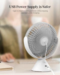 Used USB Desk Fan Mini USB Rechargeable Fan with 3 Speeds, Portable Camping Fan with Folding Hanging Handle 360° Rotation Hanging USB Fan Desk Fan for Car, Office, Home