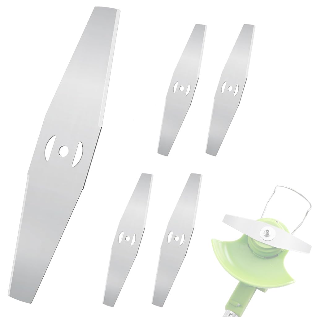 HASTHIP Metal Lawn Mower Saw Blades 6 inch Pack of 5 with Straight Edge Steel Design for Efficient Trimming
