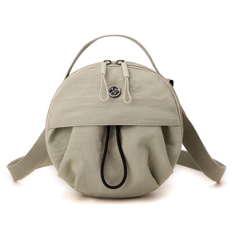 HASTHIP® Women Stylish Crossbody Bags Nylon Drawstring Bucket Bag Simple Messenger Bag Adjustable Strap