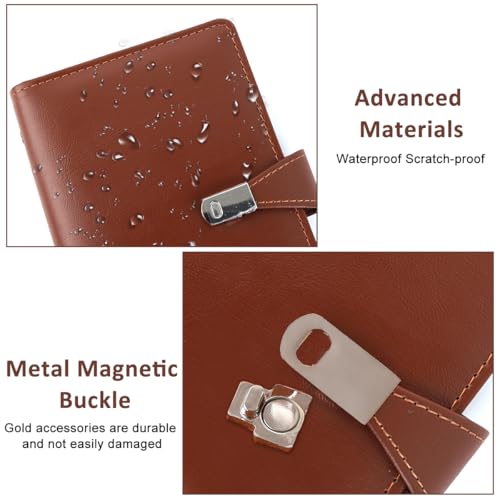 HASTHIP® Business Cards Holder 150 Pockets PU Leather Cover Travel Business Cards Holder Fit for 3.5x2.3 in Cards, Semi-Transparent Pockets, Versatile for Credit and ID Cards