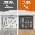 HASTHIP® Silverware Organizer with Lid 6-Compartment Design Dust Proof Utensil Storage Tray for Drawer and Countertop Drawer Organizer Universal Cutlery Organizer for Spoons, Forks, Table Cutters