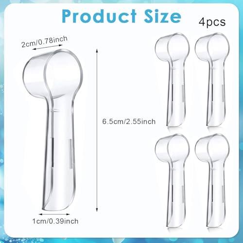 HASTHIP® 4PCS Toothbrush Head Covers Compatible with Oral B iO & Pro1000, Replacement Electric Toothbrush Protective Caps for Travel and Home, Case Only