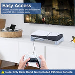 HASTHIP® Verilux Base Horizontal para PS5 Slim/Pro, Soporte Antideslizante Duradero para Consola PlayStation 5 Slim/Pro Digital y Ultra-HD, Accesorio de Instalación Fácil, Diseño Seguro y que Ahorra
