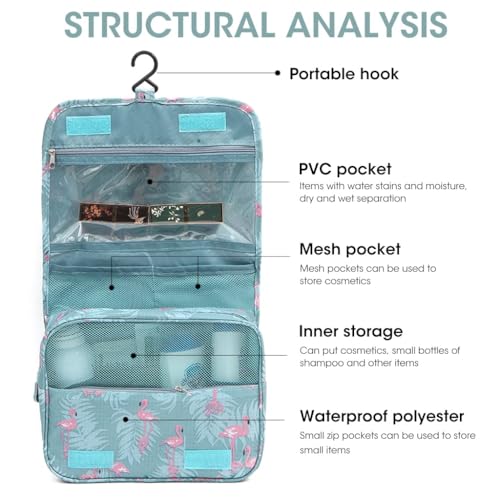 HASTHIP® Toiletry Bag for Women, Make Up Organiser for Women Cosmetic Organizer Travelling Makeup Bag Hangable Cosmetic Box for Girls Cosmetic Pouch for Toiletries Cosmetic Bag for Women & Girl - 1