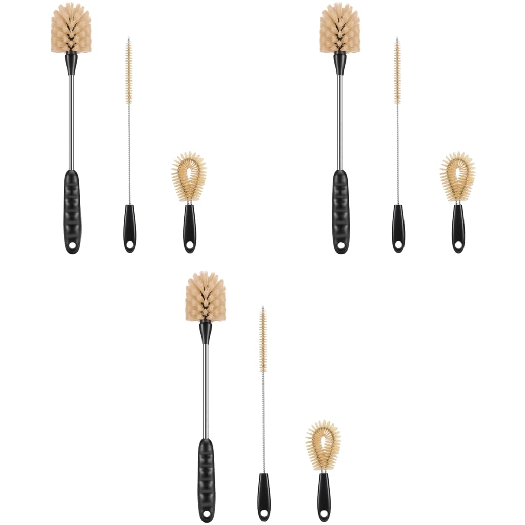 HASTHIP Bottle Brush Set for Water and Baby Bottles featuring 9pcs with Ergonomic Handles