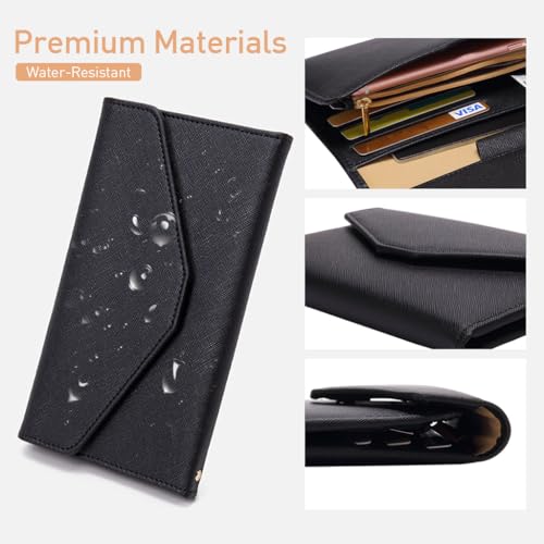 HASTHIP® PU Passport Cover Leather Passport Holder, RFID Blocking, Multi-Slot Bifold Organizer Slim Wallet for Men, Designed For Safe & Stylish Travel With Spacious Compartments For Cards, Cash