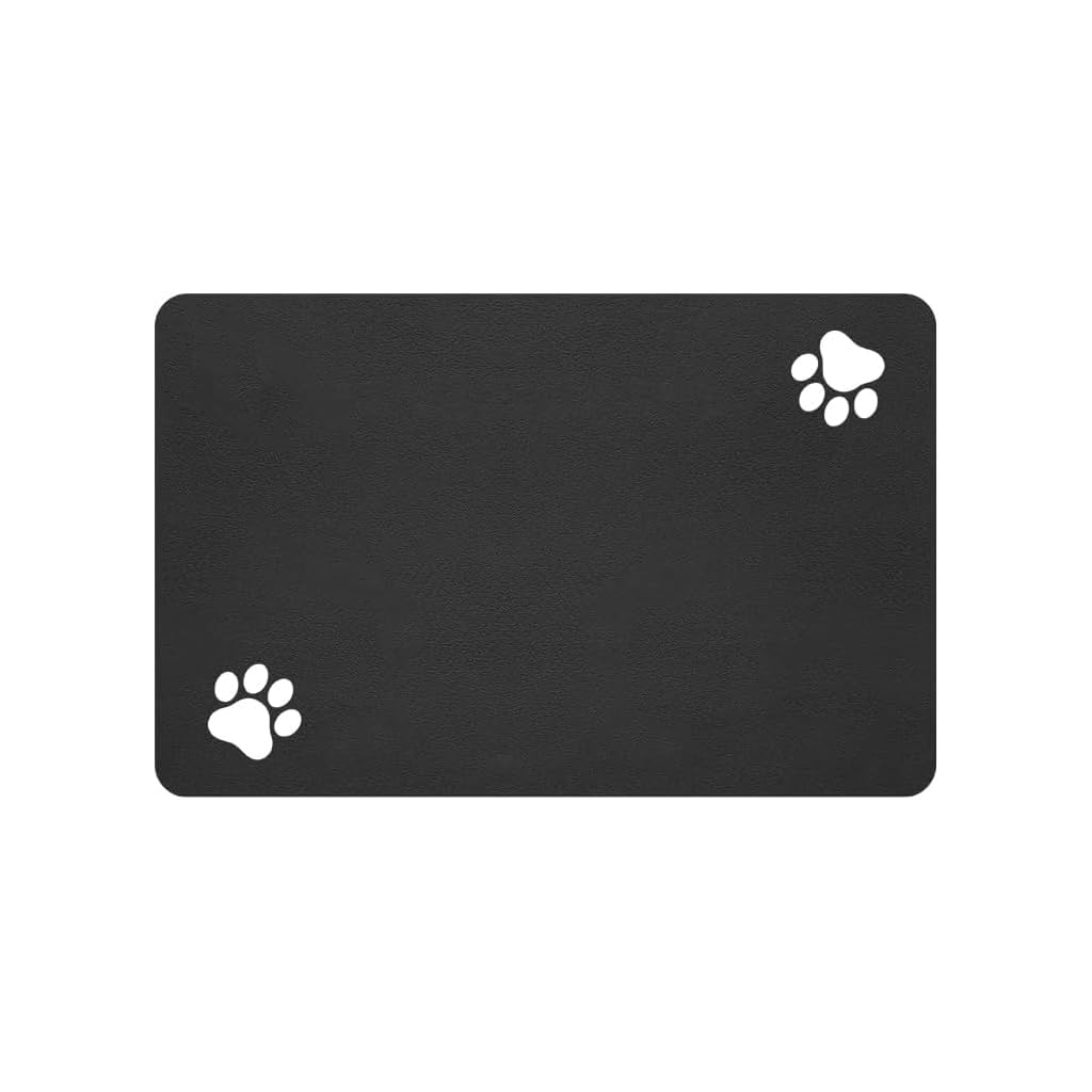 HASTHIP® Pet Feeding Mat for Dogs and Cats,Absorbent Dog Mat for Food and Water Bowls,Non-Slip Waterproof Pet Food Easy to Clean Dog Feeding Tray Floor Protector Kitchen or Living Room