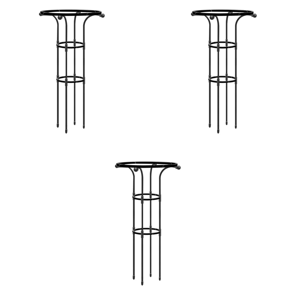 HASTHIP Metal Garden Trellis for Climbing Plants with Hollow Roof Design 90cm | Rust-Proof 3 PCS Set