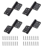 HASTHIP® 4 Pcs Offset Door Hinges Small Flag Lift Off Hinge Detachable,Black