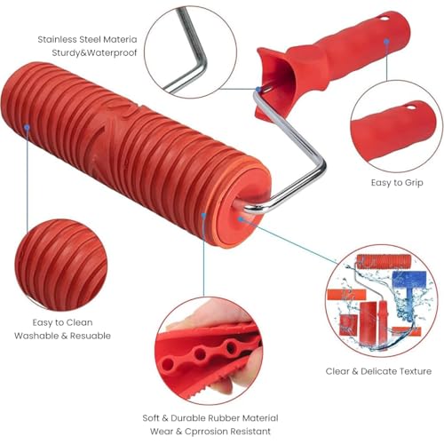 HASTHIP® 6Pcs Paint Roller Tool Kit Spiral Grain Paint Rol
