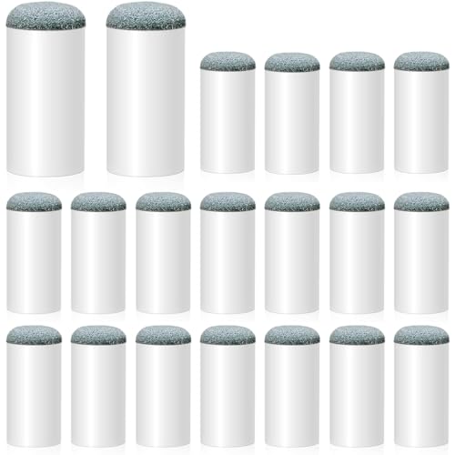 HASTHIP® 20 Pcs 9mm Slip-On Billiards Cue Tips, Easy-to-Install Plastic & Leather Cue Stick Replacement Tips for Pool & Snooker, Durable & Professional-Grade Accessories
