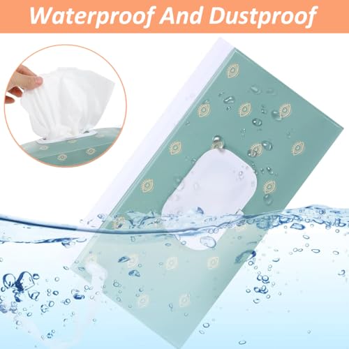 HASTHIP® 4 Pack Baby Wipes Dispenser Pouch, Reusable PVC Wet Wipe Holder with Flip-top Zip Lock, Portable Travel Wipes Case for Stroller, Diaper Bag & Home Use, 24x13.5cm