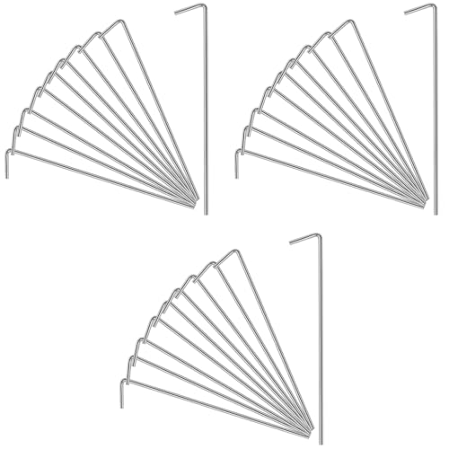 HASTHIP® 10 Pack Tent Stakes 6.7 Inches for Camping L-Shaped Ground Nail Heavy Duty Iron Galvanizing Accessories Fixed Tent 3PCS