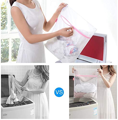 HASTHIP Mesh Laundry Bag Set for Machine Wash with Auto Lock Zippers | 7 Piece Nylon