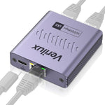 HASTHIP® 1000Mbps RJ45 Gigabit Ethernet Switch, 2-Port Network Splitter, Unmanaged Plug & Play Adapter, LAN Cable Extender, Compatible with PC, Router, TV Box, Game Console, Internet Connector