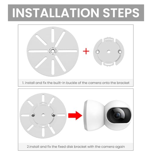 HASTHIP® Cctv Camera Wall & Ceiling Mounting Bracket, Strong Adhesive Direct Sticking Drill Free, For Indoor & Outdoor Use, Security CameraBracketUniversal Camera Mount Camera Holder