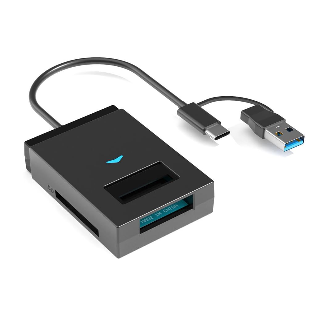 HASTHIP® ZORBES Lector de Disco Duro USB, 2 en 1 USB A / USB C Lector SSD M.2 NVME, Compatible con Tarjetas SD/TF, Capacidad de Lectura Máx. 2TB, Plug and Go, 66x41.7x14mm