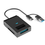 HASTHIP® ZORBES Lector de Disco Duro USB, 2 en 1 USB A / USB C Lector SSD M.2 NVME, Compatible con Tarjetas SD/TF, Capacidad de Lectura Máx. 2TB, Plug and Go, 66x41.7x14mm