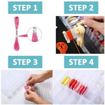HASTHIP® Embroidery Floss Organizer Kit Cross Stitch Thread Storage Box Tools with Floss Bobbin Winder 80PCS Plastic Bobbins Color Number Stickers DIY Storage