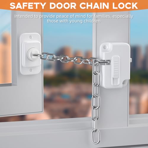 HASTHIP® Cerradura de cadena para puerta de seguridad, sin taladro, a prueba niños